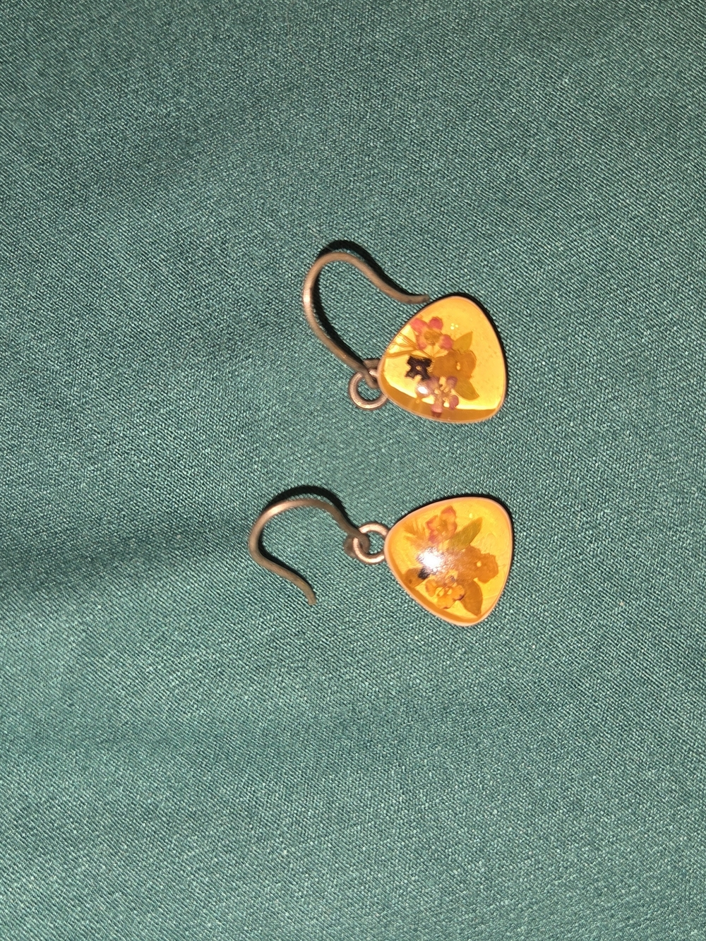 Yellow Floral Resin Drop Earrings - Women Jewelry